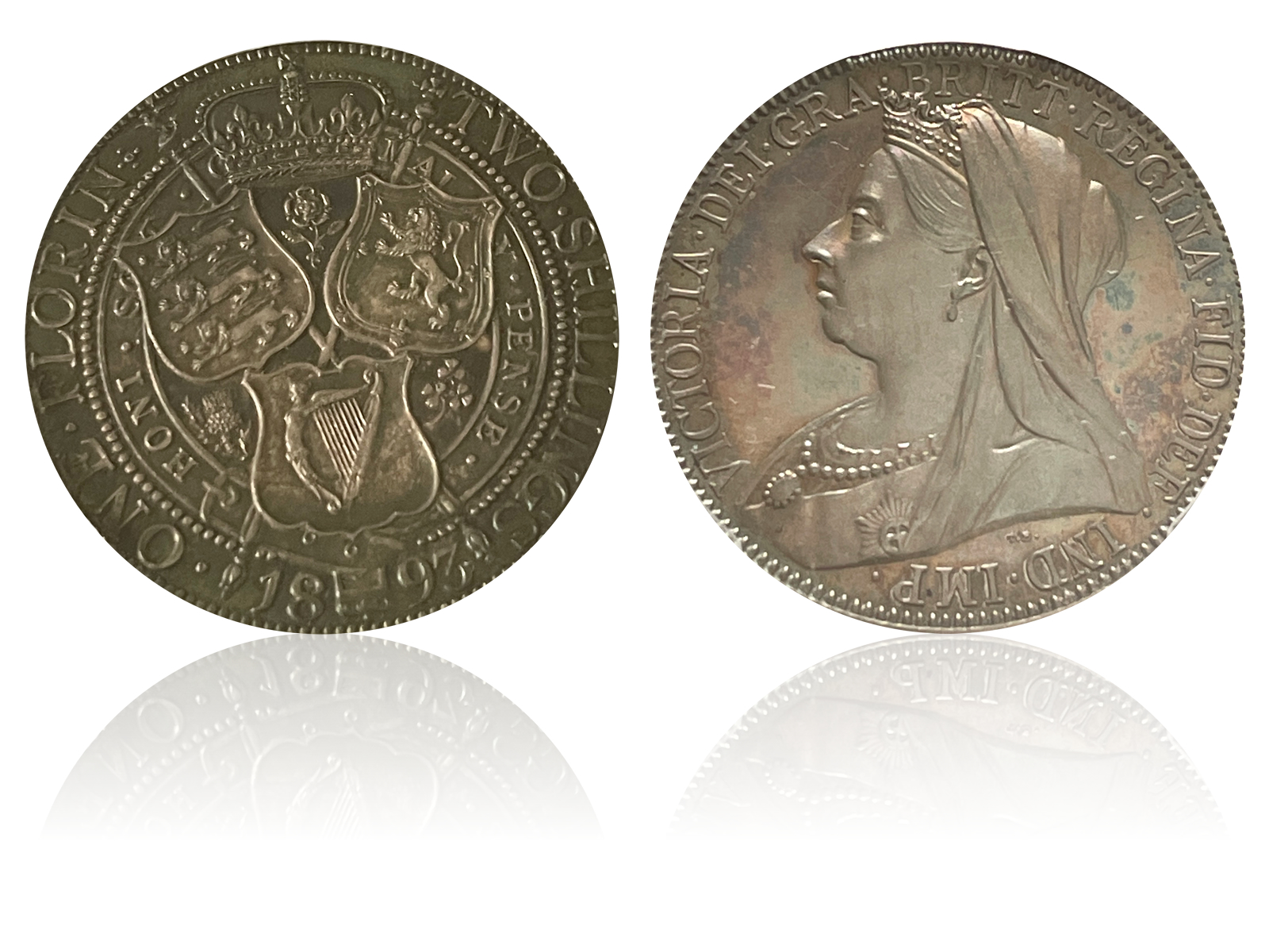 資産運用『NGC MS61』イギリスヴィクトリア女王2フローリン銀貨(1887年)